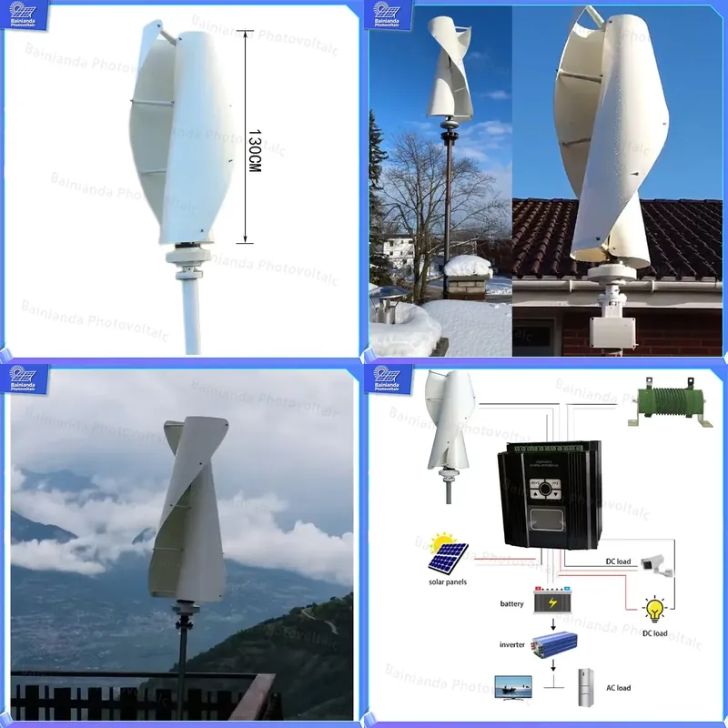 Renewable Energy Wind Solar - Éolienne à axe vertical 600W, générateur