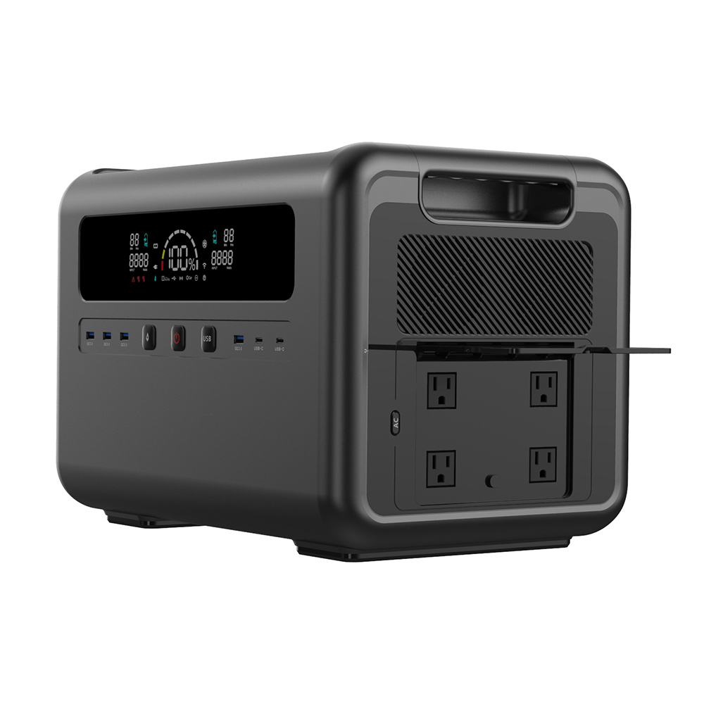 Portable Power Station - Générateur solaire 2400W, station d'alimentation portable