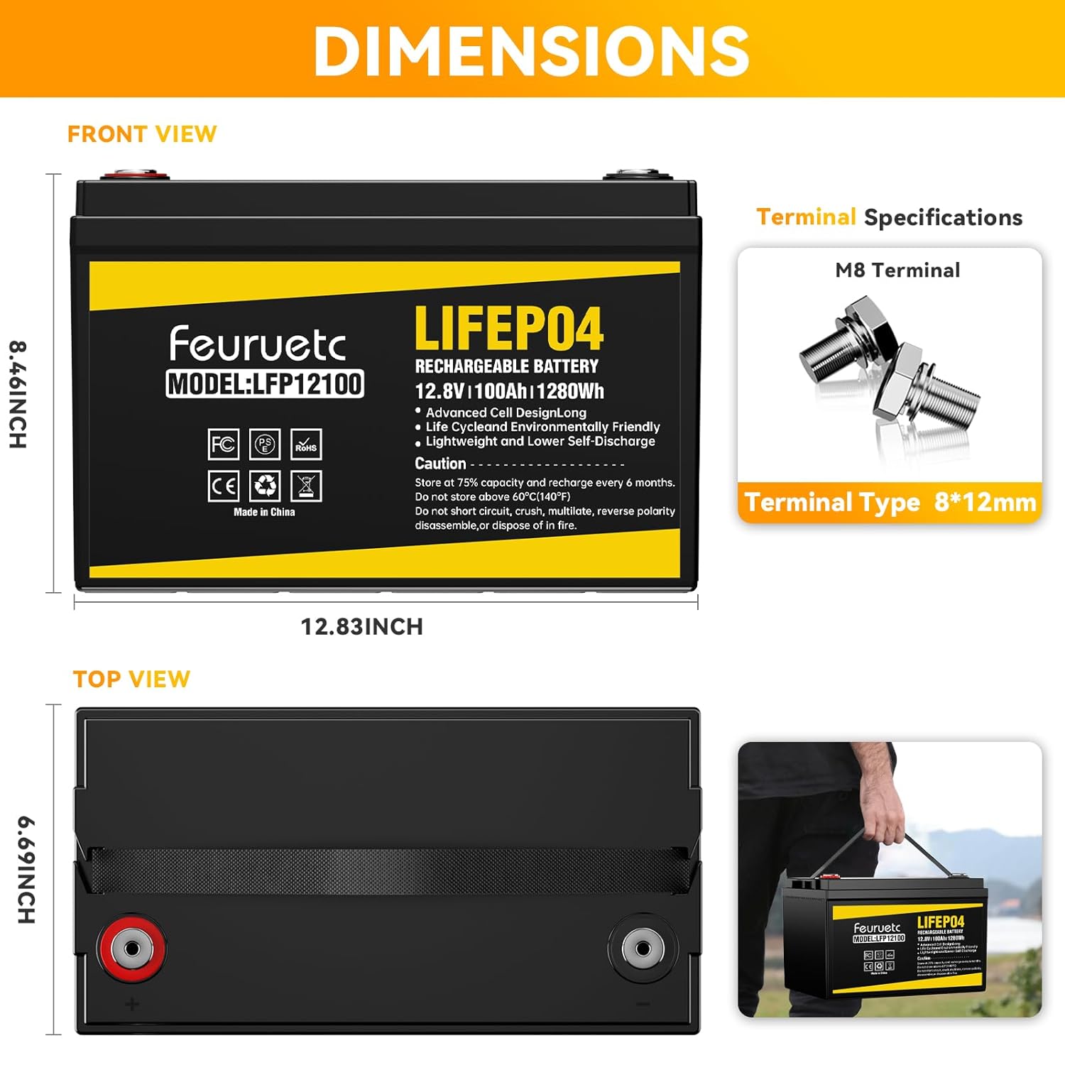 Batterie solaire LiFePO4 12V 1 - Lithium Battery 100Ah avis et prix